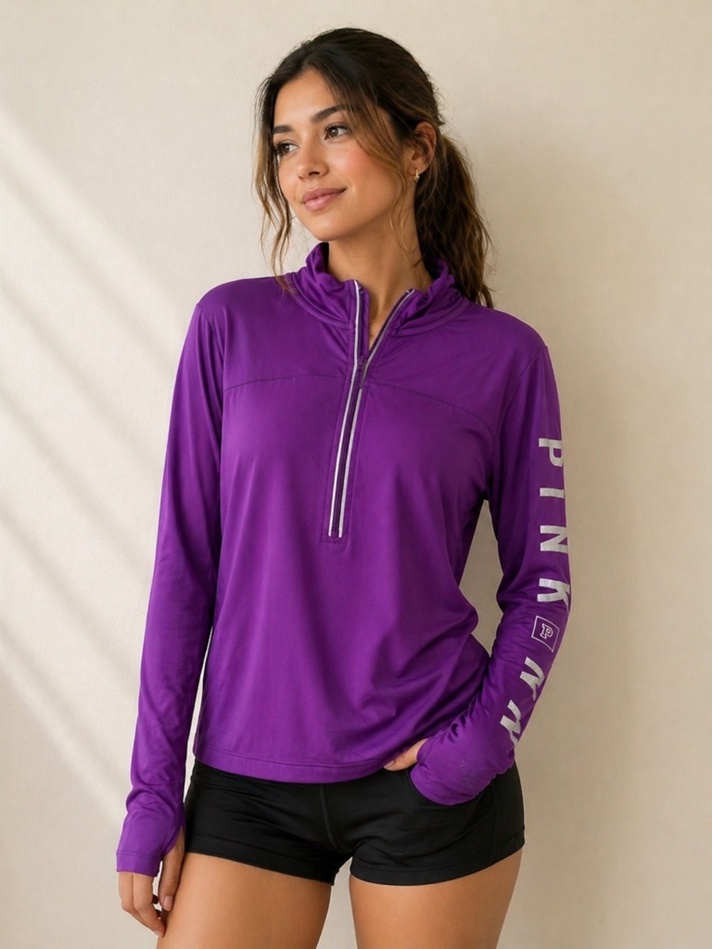 Purple Half-Zip Athletic Top